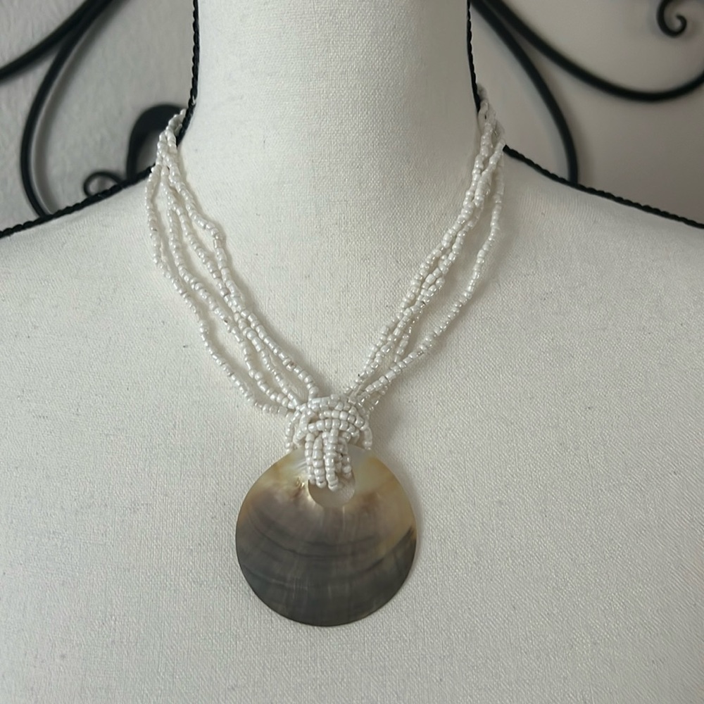 Beaded Shell Choker Necklace